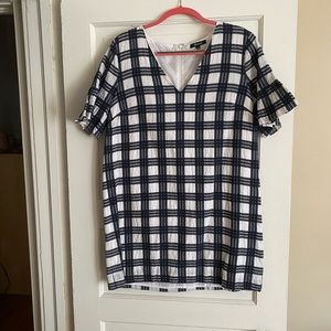 Madewell plaid bell-sleeved dress
